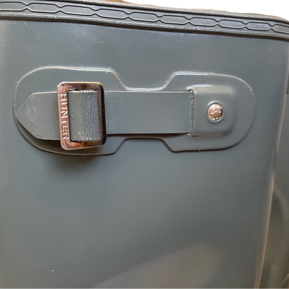 Hunter Original Tall Gloss Size US8 Gull Grey Graphite Rain Boots Waterproof - Picture 10 of 15